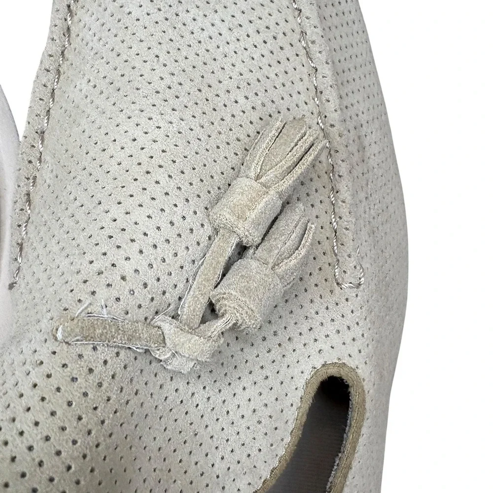ALDO Mens Tassel Loafers Slip On Dress Shoes Casual Beige Perforated Size 12‎
